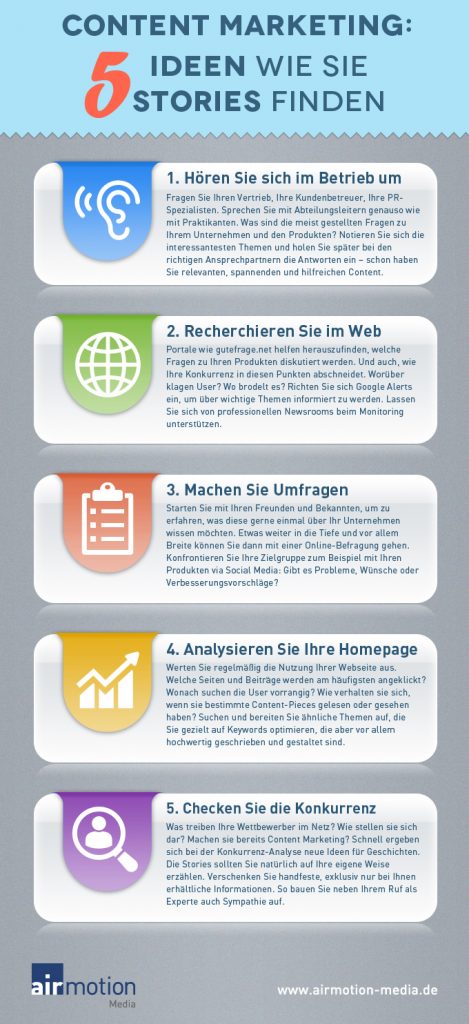 Infografik Storytelling: 5 Ideen wie Sie Storys finden - Airmotion Media