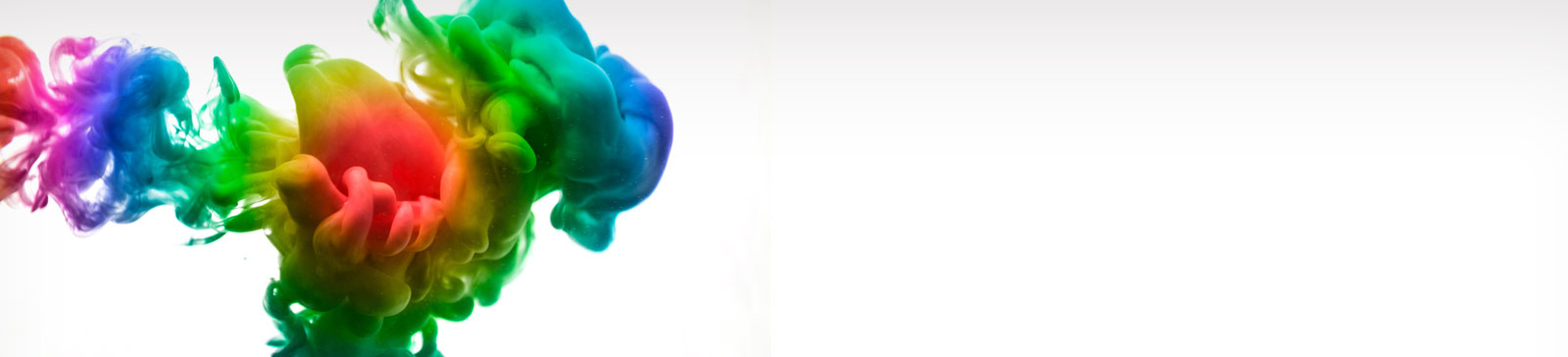 Kontakt-Banner, bunte Tinte auf weißem Hintergrund