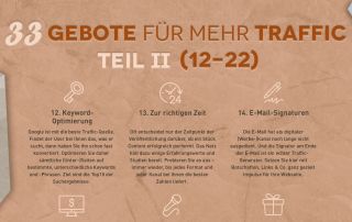 Infografik: Die zweiten elf der 33 Gebote für mehr Traffic – Airmotion Media